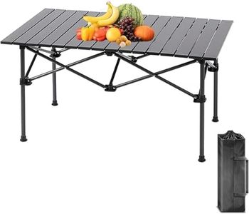 Dratal Outdoor Folding Portable Picnic Table, Metal Roll-up Table with Easy Carry Bag,Picnic Table Adjustable Heights Durable Lightweight for Indoor, Outdoor, Camping, Beach, Garden (DT-02)
