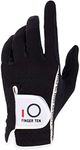FINGER TEN Golf Gloves Men Left Hand Rain Grip Weathersof Value Pack, Mens Golf Glove Wear Resistant Non Slip Flexible Durable (Black-1 Pack, M-Worn on Left Hand)