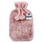 VIROSA Hot Water Bottle with Premium Cozy Fluffy Cover | Large 2L Capacity | Best for Relief from Back, Neck, and Leg Muscle Pain and Cramps (Plum)