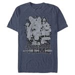 Adventure Time Men's Group Splat T-Shirt, Navy Blue Heather, L Big Tall