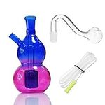 bongbongbong Mini Glass Bong Smoking Pipe Oil Burner Water Portable Bubbler Small Dab Rigs for Bongs Accessories 10mm Send Hose “Nicotine Free”