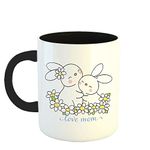 Happu - Mother's Day Tea/Coffee Printed Mug, Mothers Day Quotes - Love Mom Rabbits, Mothers Day Gift Ideas, Mothers Day Gifts from Daughter, Son, Mothers Day Gift for Mom Special, 325ML, 4306-BK