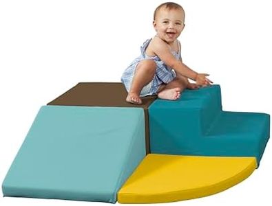 SoftScape Toddler Playtime Corner Climber, Indoor Active Play Structure for Toddlers and Kids, Safe Soft Foam for Crawling and Sliding (4-Piece Set) - Earthtone/Contemporary, 11619-ETCT