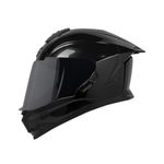 Steelbird SBH-57 Fighter ISI Certified Full Face Helmet for Men and Women with Inner Chrome Sun Shield (Medium 580 MM, Glossy Steelbird Black)