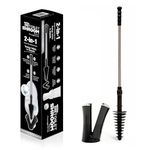 ToiletShroom Revolutionary Plunger, Squeegee, Clog Remover, Drain Cleaner, Bathroom Toilet Dredge Tool, Stainless Steel Handle with Caddy Holder, Black