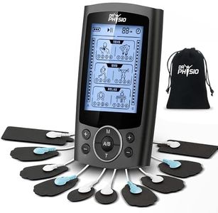 Dr Physio USA 1040 Dual Channel TENS Massager for Pain Relief, Period Pain, Rechargeable Electrical Muscle Stimulation EMS Pulse Impulse Full Body Massager Machine with 10 Gel Pads, 24 Modes, 20 Intensity Levels