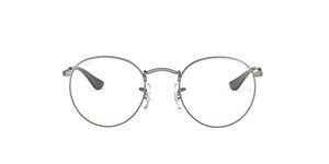 Ray-Ban RX3447V Round Metal Prescription Eyeglass Frames, Matte Gunmetal/Demo Lens, 47 mm