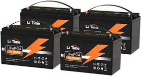LiTime 12V 100Ah?4 Packs?Lithium LiFePO4 Battery, Built-in 100A BMS, 4000-15000 Cycles, 10-year Lifetime, Perfect for RV, Solar, Backup Power, Off Grid Application, Boat, Trolling motor.?Group 31?