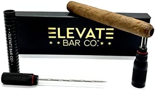 Elevate Bar Co.™ Heavy Duty 4-in-1 Cigar Punch Tool, Dual Size Punch (20 – 70 Gauge Cigar), Enhance Draw Pick Tool, and 2-Prong Poker
