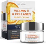 Skin 2.0 Korean Vitamin C & Collagen Face Moisturizer - Dermatologist Tested, Skin Tightening, Brightening - Anti-Aging, Clean Beauty, Cruelty-Free Korean Skincare for All Skin Types - 1.69 oz