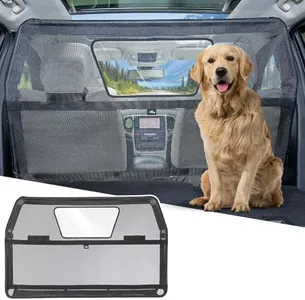 JOYTUTUS 50" Wide Dog Car Barrier with Visual Window, Car Barrier for SUV Escape-Proof, Net for Car Cargo Behind Front Seats, Vehicle Gate for Dog Safety and Travel, Ideal for Cars SUVs Trucks