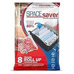 Spacesaver Premium Roll-up Storage Bags for Max Space Saving! 80% More Storage! No Pump or Vacuum Needed - Perfect for traveling! (Travel 8 Pack)