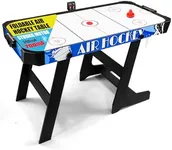 Seydrey 54“ Foldable Air Hockey Table with LED Scoreboard & 12V Motor, Portable Game for Kids & Adults, Easy-Fold Design