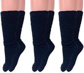 AWS/American Made Lightweight Slouch Socks 3 PAIRS Shoe Size 5-10 (Black)