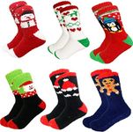 October Elf 6 Pairs Adult Christmas Holiday Socks Warm Winter Cozy Socks (one size, F)