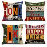 Pillow Covers,Pillow Cover 18X18 Inch Set of 4 Square Throw Pillow Case for Outdoor Patio Garden Living Room Sofa Farmhouse Decor Bedroom Car Decor