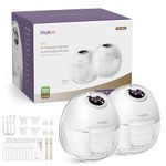 Nuliie Electric Breast Pump Hands-Free S32, Wearable Portable Breast Pumps 4 Modes 9 Levels, 24MM Comfortable Flange, More Private, Replaced Accessories Included (2 Packs, White)