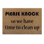 ATMAH Please Knock coir doormat, size 40cm x 60cm