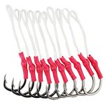 Assist Fishing Hooks-50pcs Live Bait Jig Assist 420 Stainless Steel Fishing Hooks with Strong PE Braid Fishing Line (9/0-50pcs)