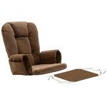 Tovvre 5Pcs Velvet Glider Rocker Replacement Cushions with Side Storage Pockets, Glider Rocking Chair Cushions Set for Nursery, Breastfeeding, Napping,Khaki,Square Back