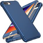 ORETECH Designed for iPhone 7 Plus Case,Designed for iPhone 8 Plus Case with[2 x Tempered Glass Screen Protector]Carbon Fiber Texture Anti-Slip Hard PC+Soft TPU Case for iPhone 7 Plus/8 Plus-5.5"Blue