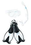 Speedo Adult Adventure Mask Snorkel Fin Set, Large/X-Large, Black