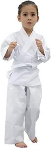 FLKKY Karate Uniform for Kids Adults Students with Belt Lightweight Student Karate Gi Sets Martial Arts Sports Karate suit, White, 4