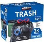 KIRKLAND SIGNATURE Drawstring Trash Bags - 33 Gallon - Xl Size - 90 Count (90 Count)