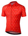 INBIKE Cycling Jersey Men, Short Sleeve Shirt Bike Accessories Running Tops Full Zip Bike Biking Shirt Red Medium