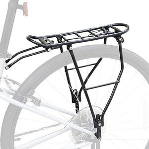 L-TWOO Bike Rear Rack Lightweight Alloy Aluminium Bike Cargo Rack with Adjustable Height for Bike of Back for 24"-28"/700C Bikes for Mountain Bike Road Bike