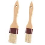 Pastry Brush for Baking Basting Brush with Boar Bristles and Beech Hardwood Handles Culinary Oil Brush for Barbecue Butter Grill BBQ Sauce Baster Marinade Kitchen Food Cooking Brushes (1 Inch & 1.5 Inch - 2pcs)