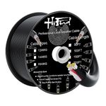 HiFind 12/2 Speaker Wire Cable 200 Ft 12 Gauge- Tinned OFC Copper- UL CL3 Rated-Indoor & Outdoor- Pro Series 12 AWG 2 Conductors- UV PVC Jacket& Cotton, Hi-Fi Sound for Home Car Speakers-Black