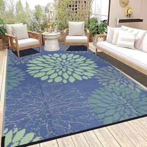 Ileading Reversible Outdoor Rug 6x9Ft Waterproof Patio Rug Carpet Portable Outdoor Plastic Straw Rug Large RV Camping Mat Rug for Patio, Clearance, Deck, Beach, Porch, Camping, Picnic, Colorful