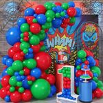 Red Blue Green Balloon Arch Garland