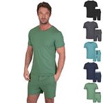 Light & Shade Men's Top and Short Bottoms Pyjama Set Green