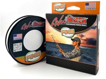 FINS Windtamer Braided Fishing Line - Versatile, Compact Braid for All Fisheries, Reduces Wind Knots and Rod Tip Wraps - High Performance 4-End Braid - White - 40 Lb - 4000 Yds