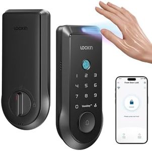 Lockin Veno Smart Lock with Palm Vein, Keyless Entry Smart Locks for Front Door with Doorbell, Fingerprint Lock Built-in WiFi, App Remote Control, 7-Month Battery Life, IP65 Waterproof