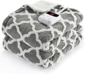 CAROMIO Electric Blanket Full Size Heated Blanket, Sherpa Tufted Heating Blankets with 6 Heating Levels and 20 Time Models, Soft Thicken Heat Throw for Adults with UL Certification, Grey, 72"× 84"