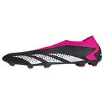 adidas Unisex Accuracy.3 Laceless Football Boots Firm G Shoes, Black/White/Team Shock Pink 2, 12 Women/11 Men