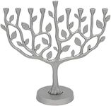 The Dreidel Company Menorah Tree of Life, Antique Silver and Gold Finish