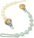 MumEZ Silicone Dummy Clip - 2 Pcs Dummy Clip Boys Girls - Pacifier Clips and Dummy Holder - Soother Chains - One-Piece Design (Apricot+Sage)