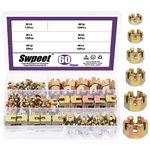 Swpeet 60Pcs 6 Sizes Color Zinc Grade 4.8 Carbon Steel M10 M12 M14 M16 M18 Hexagon Slotted Nuts Assortment Kit, Hex Castle Nuts Hex Nuts for Moto Car Furniture Fasteners Repair