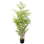 ARICKDECOR Artificial Bamboo Plants Tree Tall(,150,CM,Green) Faux Potted Indoor Floor Plant-Large and Lifelike (Natural Trunk)