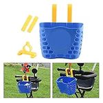 Kid's Bike Basket, Front Handlebar Bicycle Basket Practical Outdoor Cycling Accessories, Cute Bicycle Handlebar Basket for Girls Boys(Dark Blue)