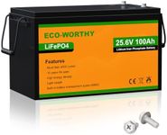 ECO-WORTHY 24V 100Ah LiFePO4 Lithiu