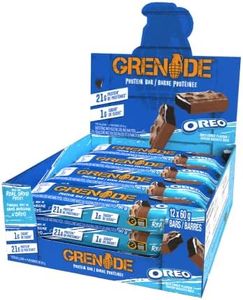 Grenade Barre riche en protéines et faible teneur en sucre - OREO, 12 x 60 g