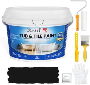 DWIL Tile Paint, Tub and Tile Paint, Bathtub Paint Refinishing Kit With Tools, Water-Based Tub Paint for Bathroom Tile, Sink & Shower, Low Odor, Semi-Gloss Black, 16.5oz