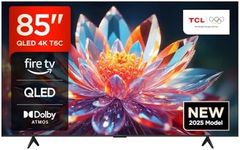 TCL 85T6C-UK 85” QLED 4K HDR TV, Fire TV (Smart TV with Dolby Vision & Atmos, HDR10+, Press & Ask Alexa, 2025 New Model)
