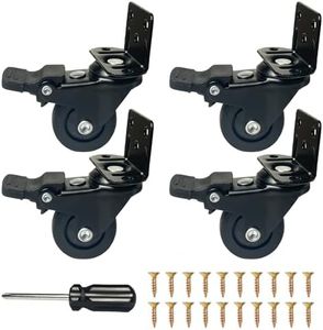 4 Piezas Rueda Giratoria con Freno,Ruedas paraMuebles pesadosTPR, Rueda para Maleta,Rueda Pequeña para Muebles en Forma de L, Sin Marcas y Silenciosa, Rueda de Carro