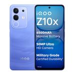 iQOO Z10x 5G (Ultramarine, 8GB RAM, 256GB Storage) | 6500 mAh Large Capacity Battery | Dimensity 7300 Processor | Military-Grade Durability